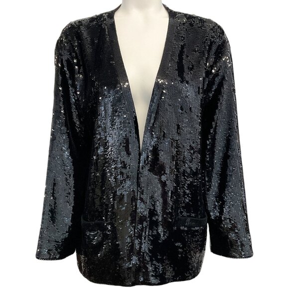 Celine Black Sequin Open Evening Jacket - Picture 1 of 4
